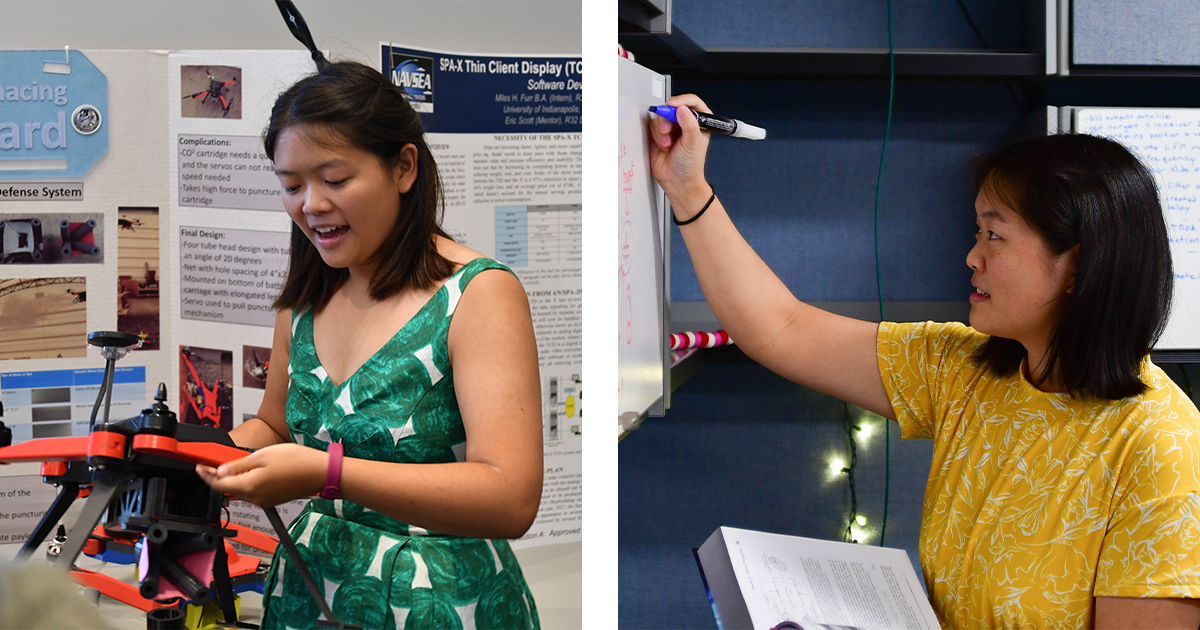Image: Kimberly Louie, who completed a summer internship in 2019, now works full-time at NSWC Dahlgren Division.